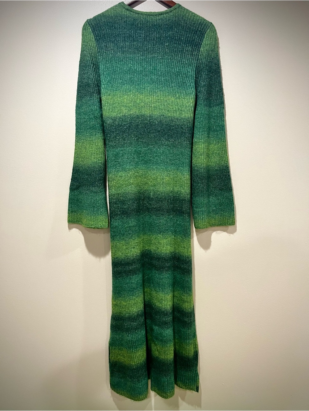 Anthropologie Simon Miller Green Ombre Ribbed Crewneck Sweater Dress - Picture 5 of 8